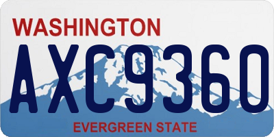 WA license plate AXC9360