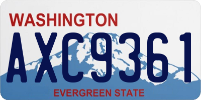 WA license plate AXC9361