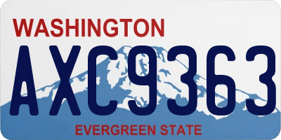 WA license plate AXC9363