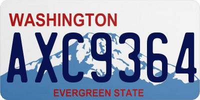 WA license plate AXC9364