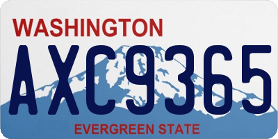 WA license plate AXC9365