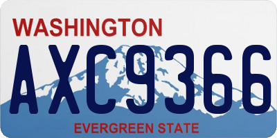 WA license plate AXC9366