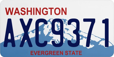 WA license plate AXC9371