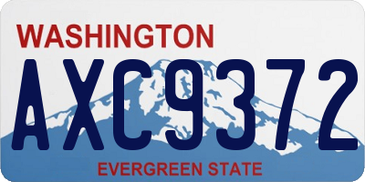 WA license plate AXC9372