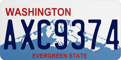 WA license plate AXC9374