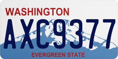 WA license plate AXC9377