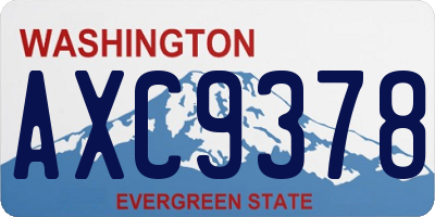 WA license plate AXC9378