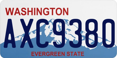 WA license plate AXC9380