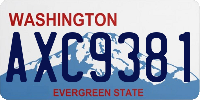 WA license plate AXC9381