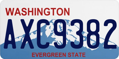WA license plate AXC9382