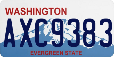 WA license plate AXC9383