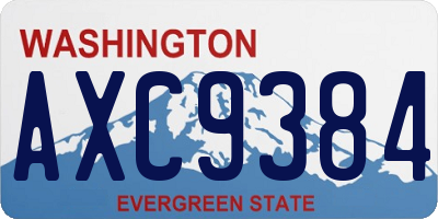 WA license plate AXC9384