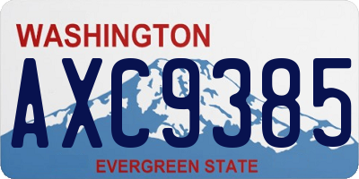 WA license plate AXC9385