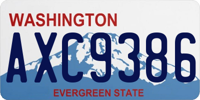WA license plate AXC9386