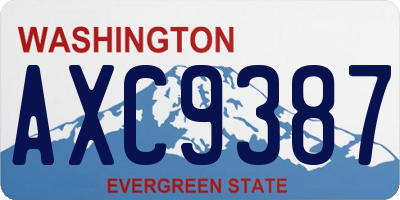 WA license plate AXC9387