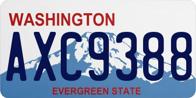 WA license plate AXC9388