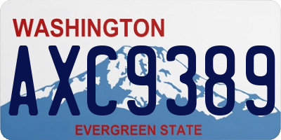WA license plate AXC9389