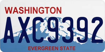 WA license plate AXC9392
