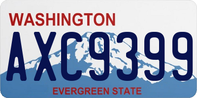 WA license plate AXC9399