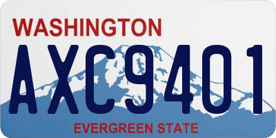 WA license plate AXC9401