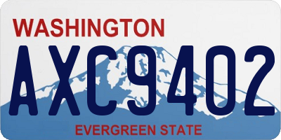 WA license plate AXC9402