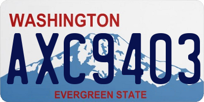 WA license plate AXC9403