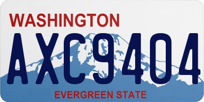 WA license plate AXC9404