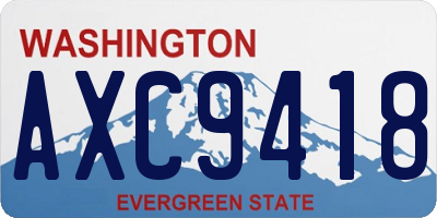 WA license plate AXC9418