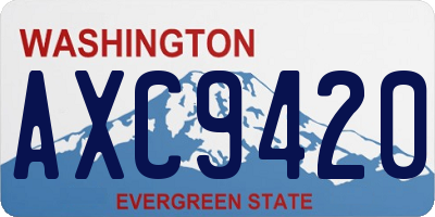 WA license plate AXC9420