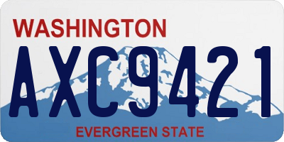 WA license plate AXC9421