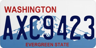 WA license plate AXC9423
