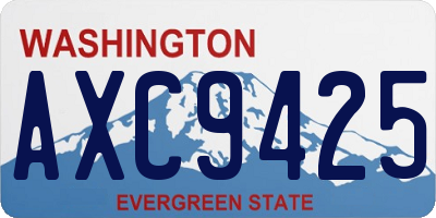 WA license plate AXC9425