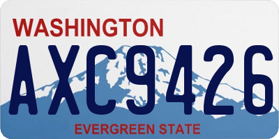 WA license plate AXC9426