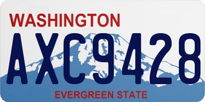 WA license plate AXC9428