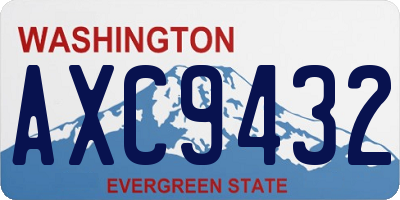 WA license plate AXC9432