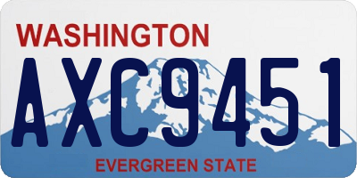 WA license plate AXC9451