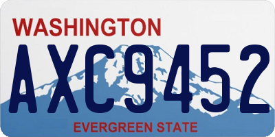 WA license plate AXC9452