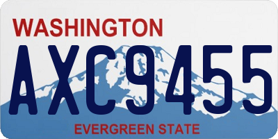 WA license plate AXC9455