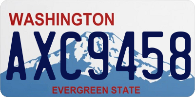 WA license plate AXC9458