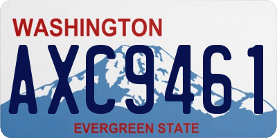 WA license plate AXC9461