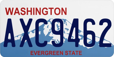 WA license plate AXC9462