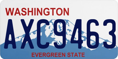 WA license plate AXC9463