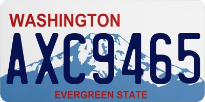 WA license plate AXC9465