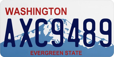 WA license plate AXC9489
