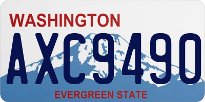 WA license plate AXC9490