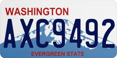 WA license plate AXC9492