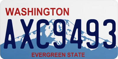 WA license plate AXC9493