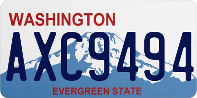 WA license plate AXC9494