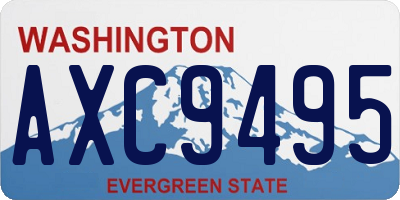 WA license plate AXC9495