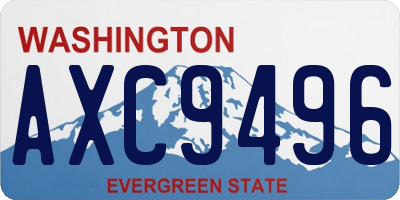 WA license plate AXC9496